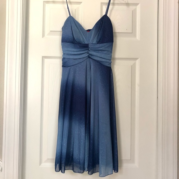 Ruby Rox Ombré Blue Sparkly Prom Dress - Picture 6 of 16